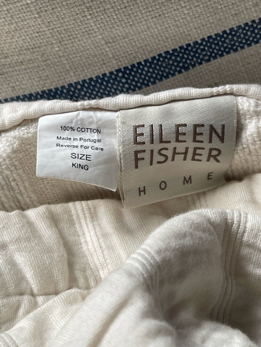 Eileen Fisher Organic Cotton Rippled Cream Coverlet in King - Picture 8 of 8